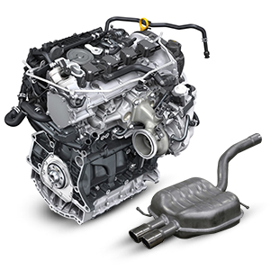 Двигатель и система выхлопа